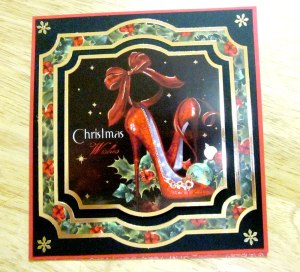 red shoe Christmas card