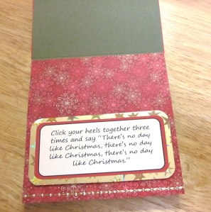 inside of easel Christmas card.