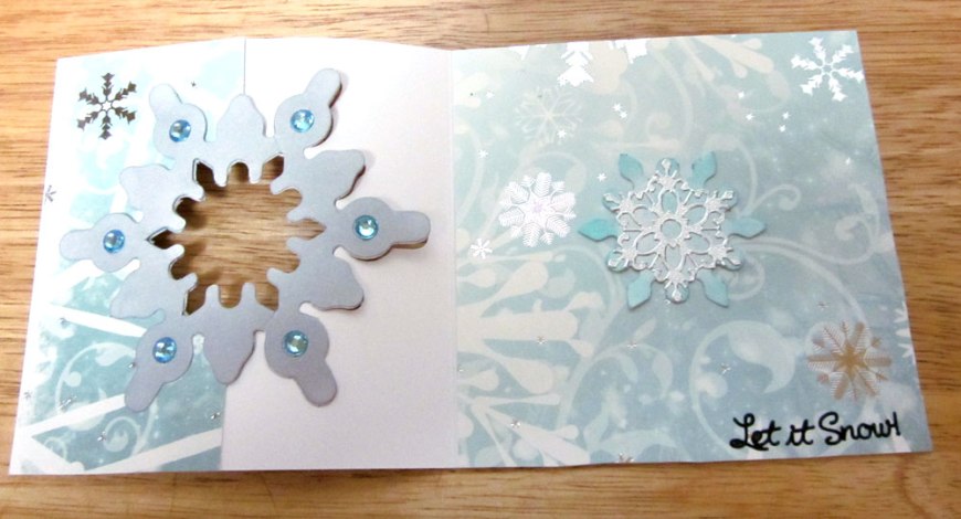 inside of snowflake inside out card